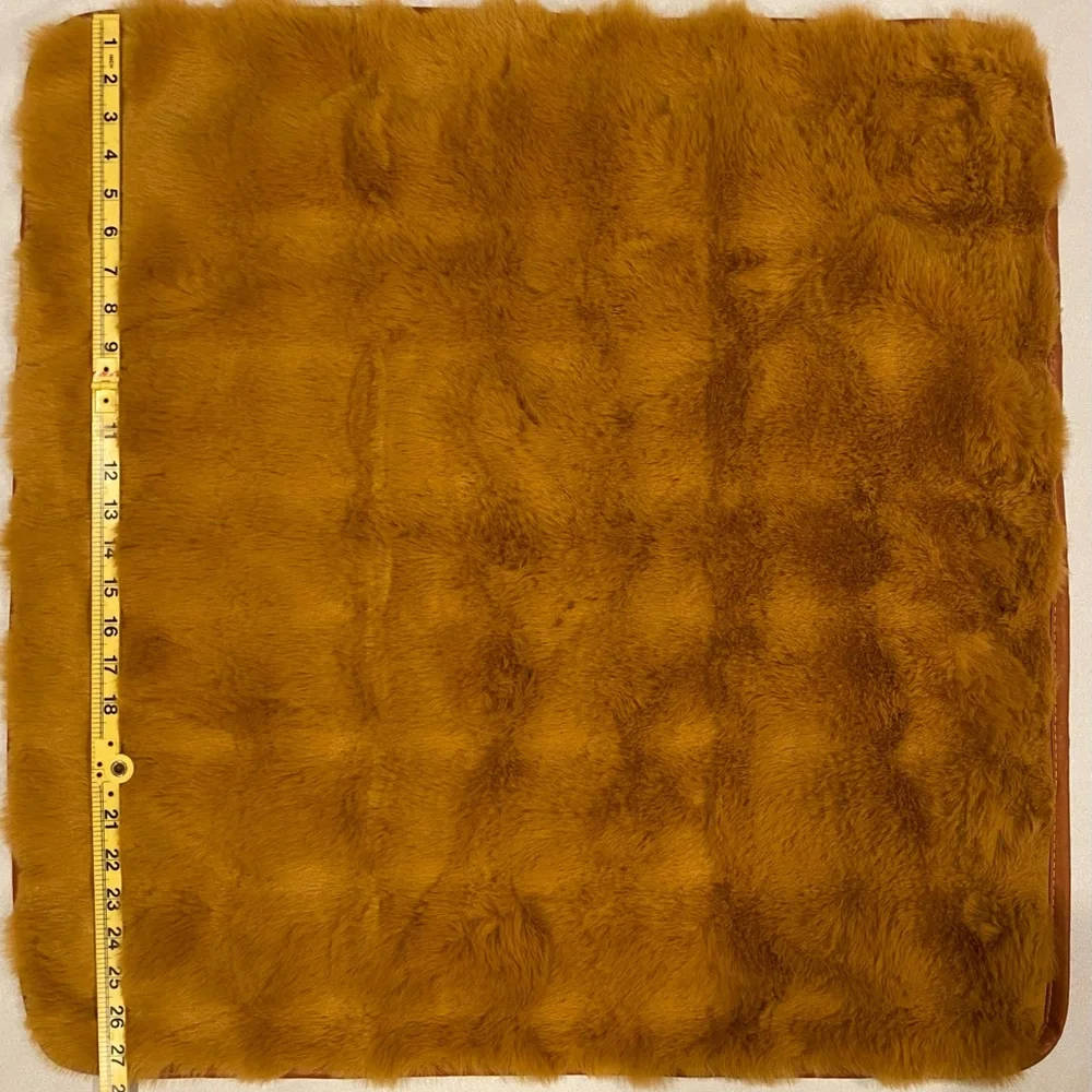 Plush Mustard Yellow Faux Fur mats (2)